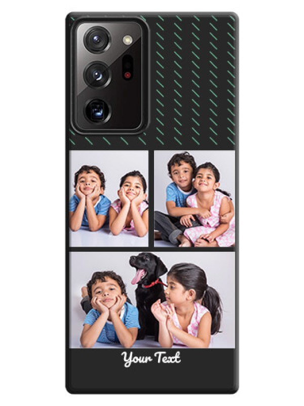 Custom Cross Dotted Pattern with 2 Image Holder  on Personalised Space Black Soft Matte Cases - Galaxy Note 20 Ultra