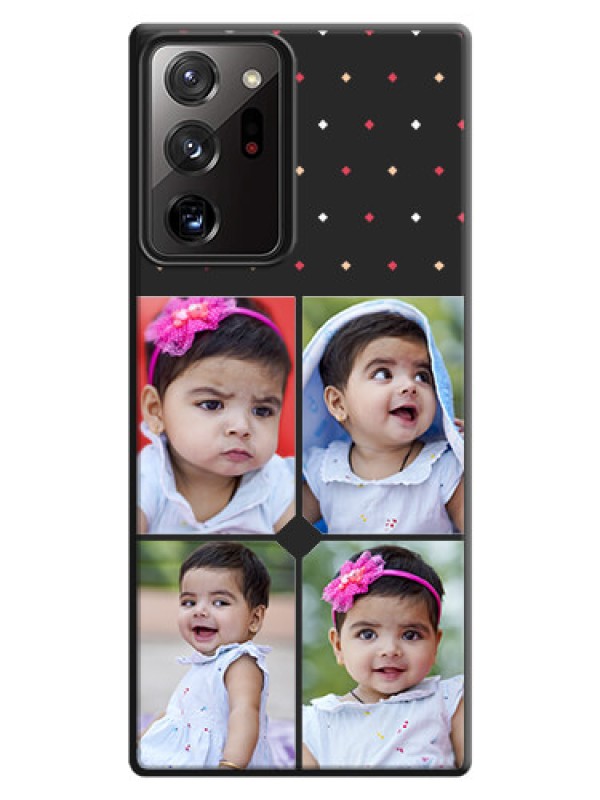 Custom Multicolor Dotted Pattern with 4 Image Holder on Space Black Custom Soft Matte Phone Cases - Galaxy Note 20 Ultra