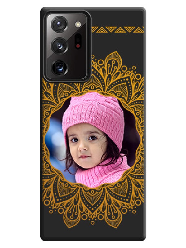 Custom Round Image with Floral Design - Photo on Space Black Soft Matte Mobile Cover - Galaxy Note 20 Ultra