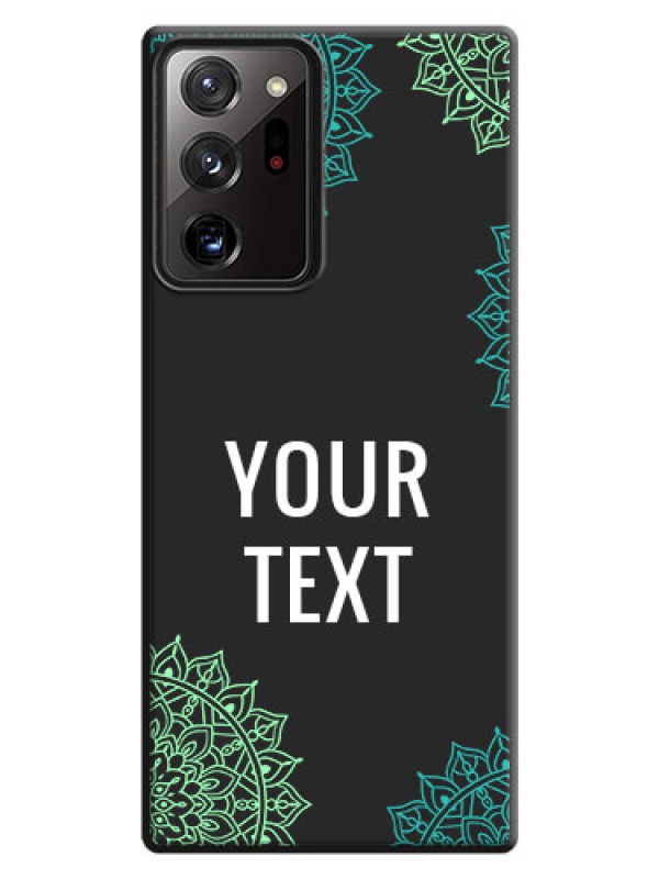 Custom Your Name with Floral Design on Space Black Custom Soft Matte Back Cover - Galaxy Note 20 Ultra