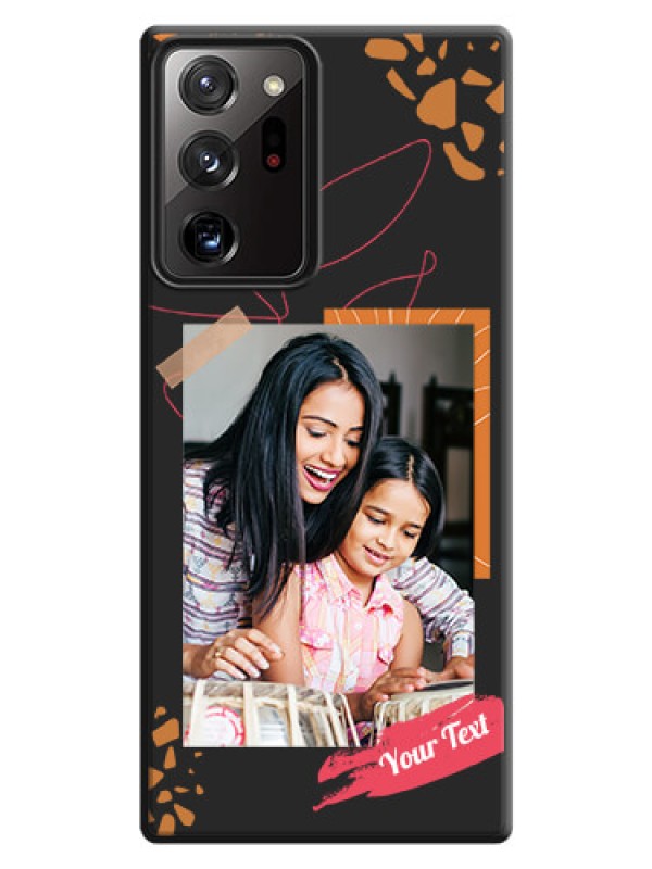 Custom Orange Photo Frame on Space Black Custom Soft Matte Phone Back Cover - Galaxy Note 20 Ultra