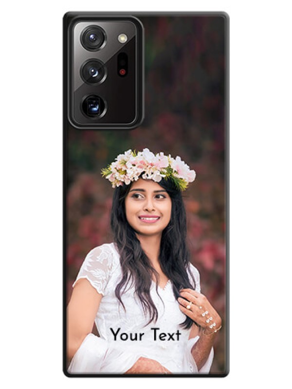Custom Full Single Pic Upload With Text On Space Black Personalized Soft Matte Phone Covers -Samsung Galaxy Note 20 Ultra