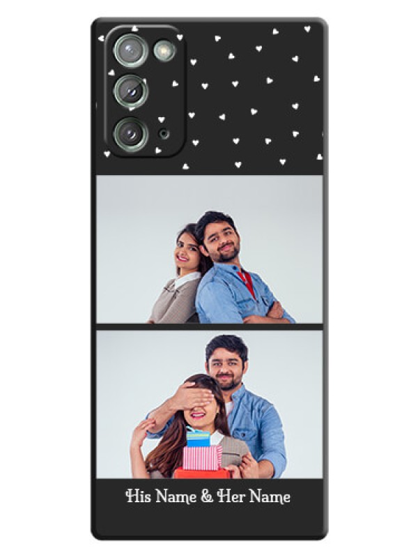 Custom Miniature Love Symbols with Name on Space Black Custom Soft Matte Back Cover - Galaxy Note 20