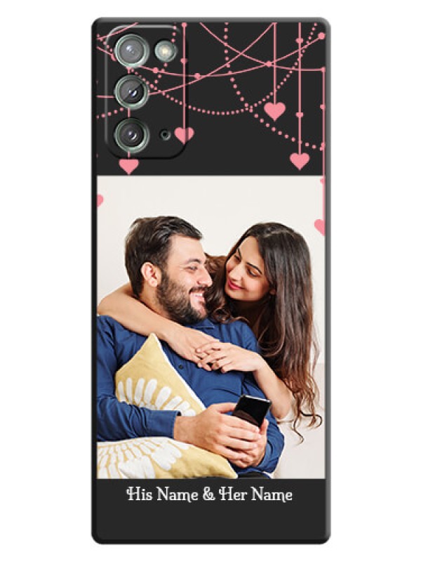 Custom Pink Love Hangings with Text on Space Black Custom Soft Matte Back Cover - Galaxy Note 20