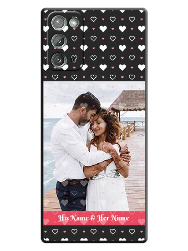 Custom White Color Love Symbols with Text Design - Photo on Space Black Soft Matte Phone Cover - Galaxy Note 20