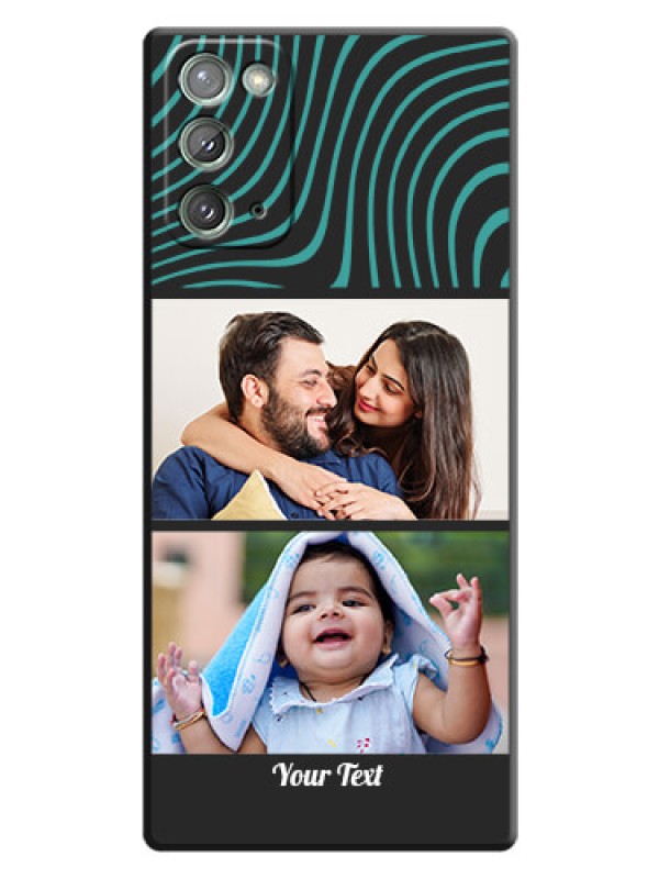 Custom Wave Pattern with 2 Image Holder on Space Black Personalized Soft Matte Phone Covers - Galaxy Note 20