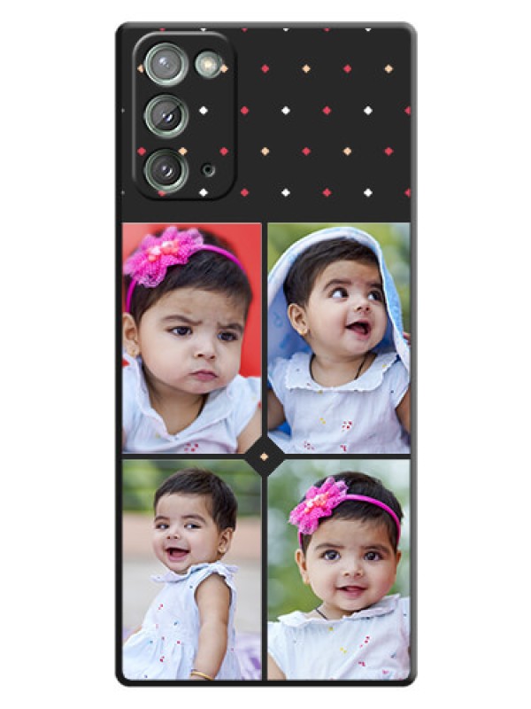 Custom Multicolor Dotted Pattern with 4 Image Holder on Space Black Custom Soft Matte Phone Cases - Galaxy Note 20