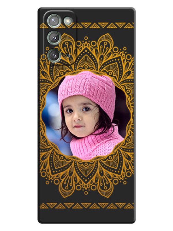 Custom Round Image with Floral Design - Photo on Space Black Soft Matte Mobile Cover - Galaxy Note 20