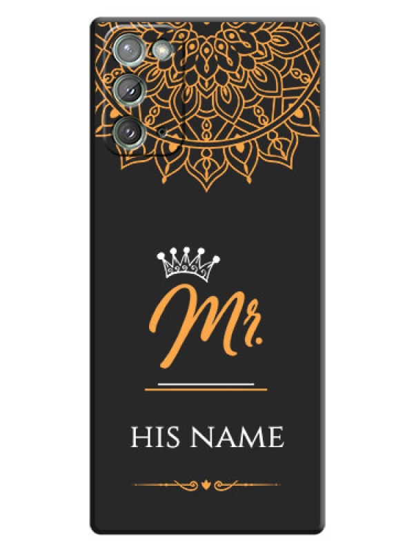 Custom Mr Name with Floral Design  on Personalised Space Black Soft Matte Cases - Galaxy Note 20