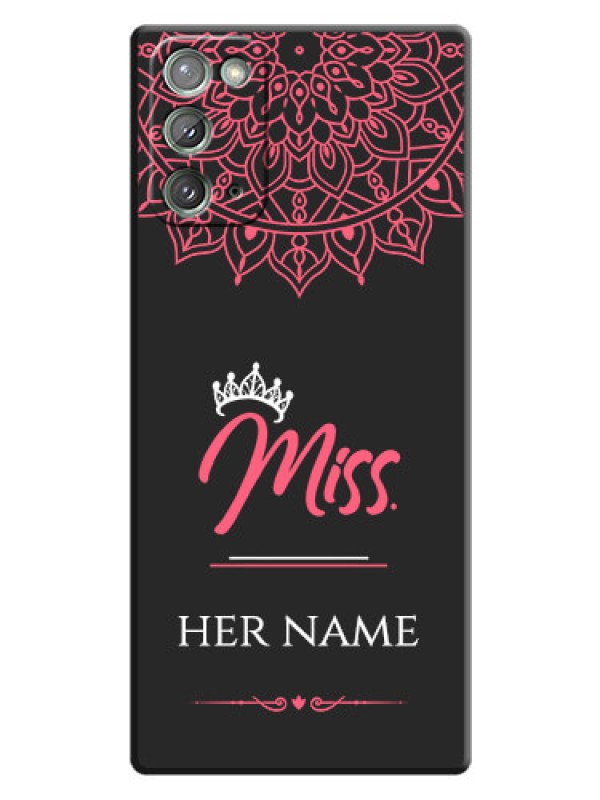 Custom Mrs Name with Floral Design on Space Black Personalized Soft Matte Phone Covers - Galaxy Note 20