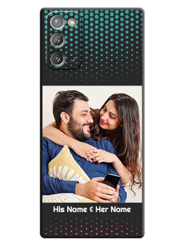 Custom Faded Dots with Grunge Photo Frame and Text on Space Black Custom Soft Matte Phone Cases - Galaxy Note 20