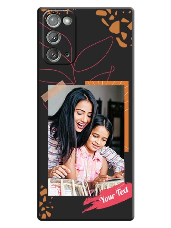 Custom Orange Photo Frame on Space Black Custom Soft Matte Phone Back Cover - Galaxy Note 20