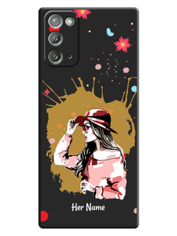 Custom Mordern Lady With Color Splash Background With Custom Text On Space Black Personalized Soft Matte Phone Covers -Samsung Galaxy Note 20