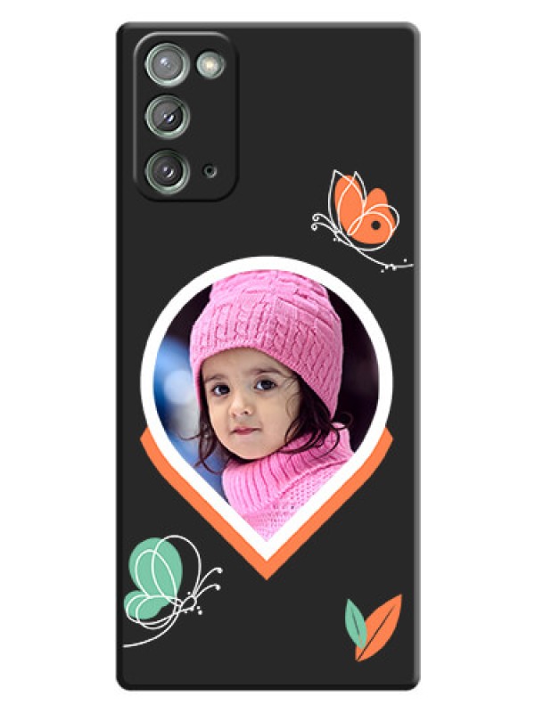 Custom Upload Pic With Simple Butterly Design On Space Black Personalized Soft Matte Phone Covers -Samsung Galaxy Note 20