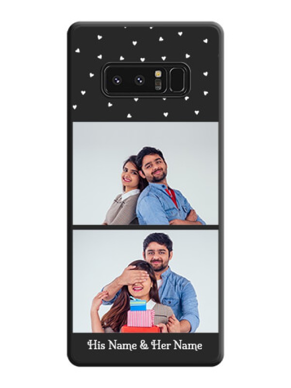 Custom Miniature Love Symbols with Name on Space Black Custom Soft Matte Back Cover - Galaxy Note 8