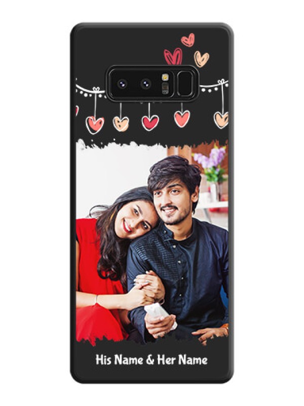 Custom Pink Love Hangings with Name on Space Black Custom Soft Matte Phone Cases - Galaxy Note 8
