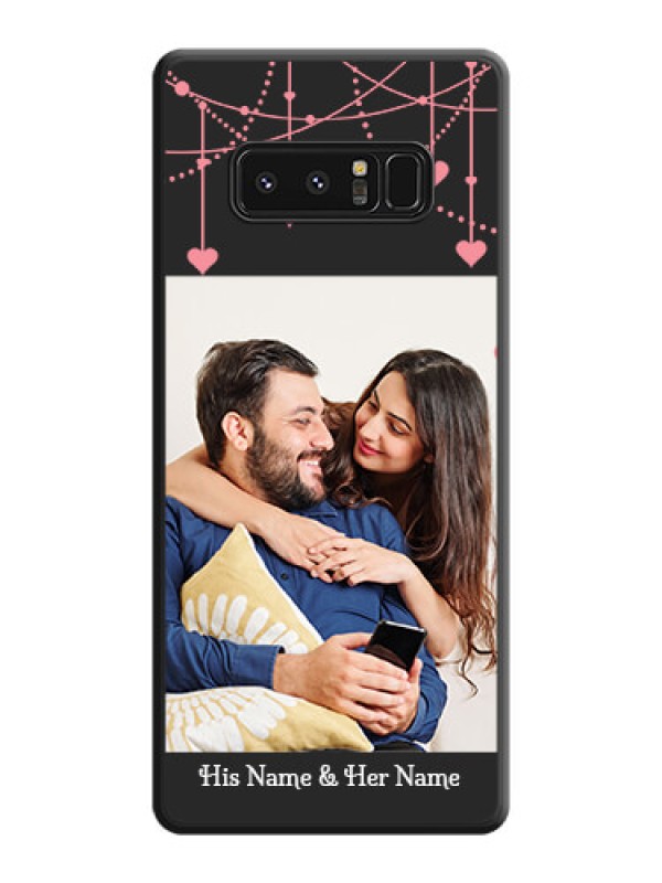 Custom Pink Love Hangings with Text on Space Black Custom Soft Matte Back Cover - Galaxy Note 8
