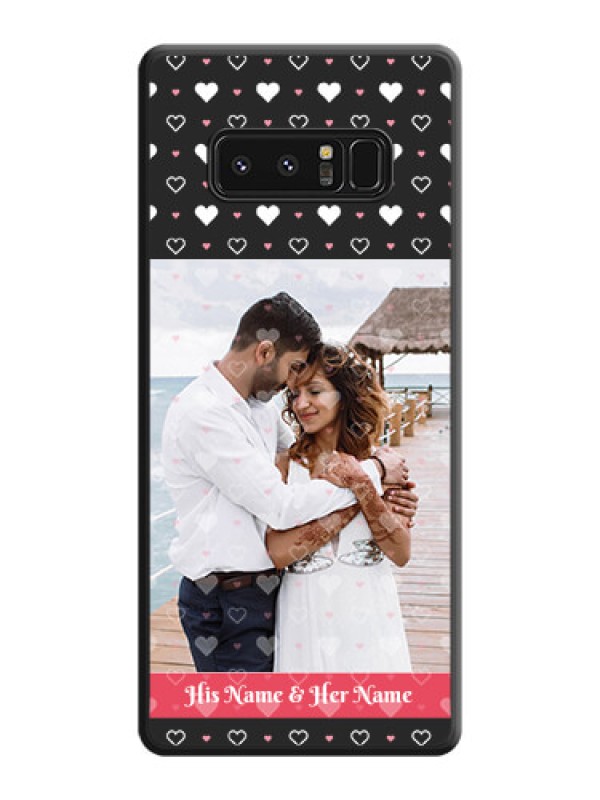 Custom White Color Love Symbols with Text Design on Photo on Space Black Soft Matte Phone Cover - Galaxy Note 8