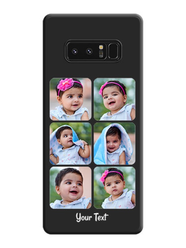 Custom Floral Art with 6 Image Holder on Photo on Space Black Soft Matte Mobile Case - Galaxy Note 8