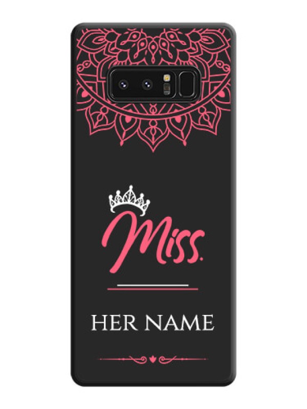 Custom Mrs Name with Floral Design on Space Black Personalized Soft Matte Phone Covers - Galaxy Note 8
