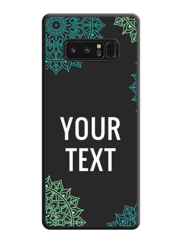 Custom Your Name with Floral Design on Space Black Custom Soft Matte Back Cover - Galaxy Note 8