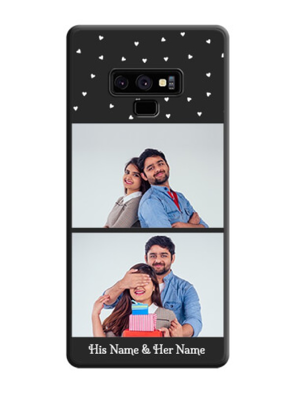 Custom Miniature Love Symbols with Name on Space Black Custom Soft Matte Back Cover - Galaxy Note 9