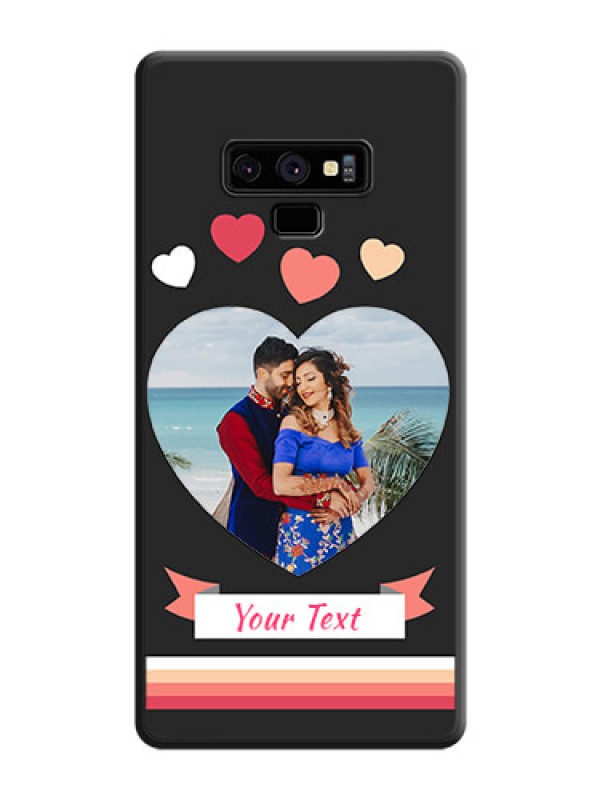 Custom Love Shaped Photo with Colorful Stripes on Personalised Space Black Soft Matte Cases - Galaxy Note 9