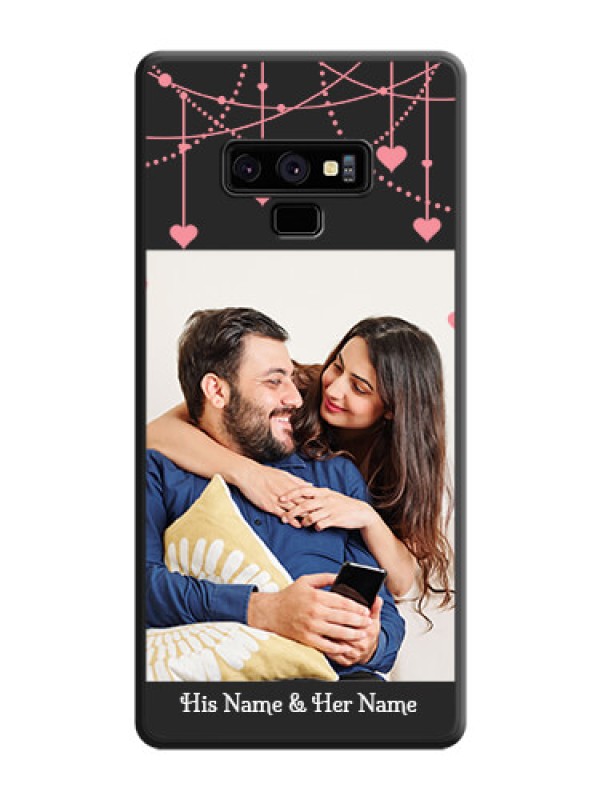 Custom Pink Love Hangings with Text on Space Black Custom Soft Matte Back Cover - Galaxy Note 9