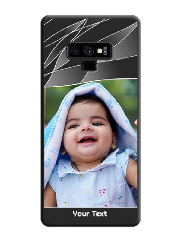 Custom Mixed Wave Lines on Photo on Space Black Soft Matte Mobile Cover - Galaxy Note 9