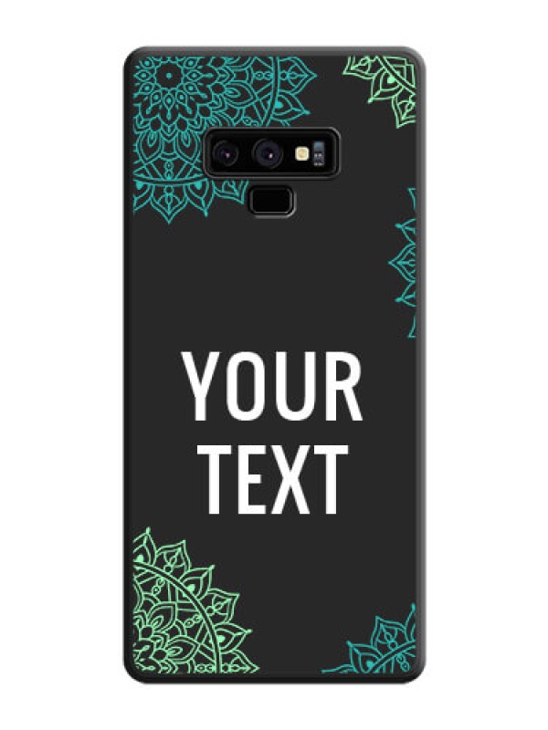 Custom Your Name with Floral Design on Space Black Custom Soft Matte Back Cover - Galaxy Note 9