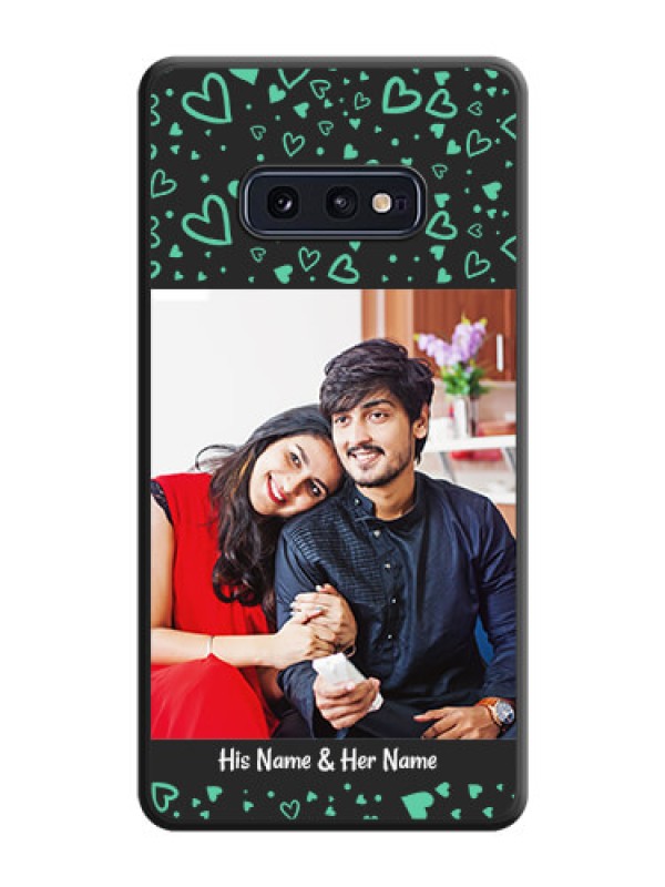 Custom Sea Green Indefinite Love Pattern on Photo on Space Black Soft Matte Mobile Cover - Galaxy S10E