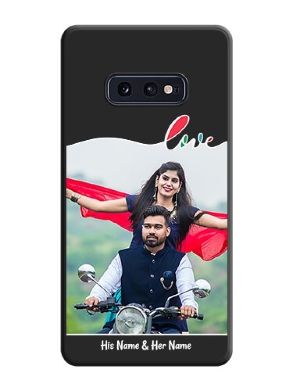 Custom Fall in Love Pattern with Picture on Photo on Space Black Soft Matte Mobile Case - Galaxy S10E