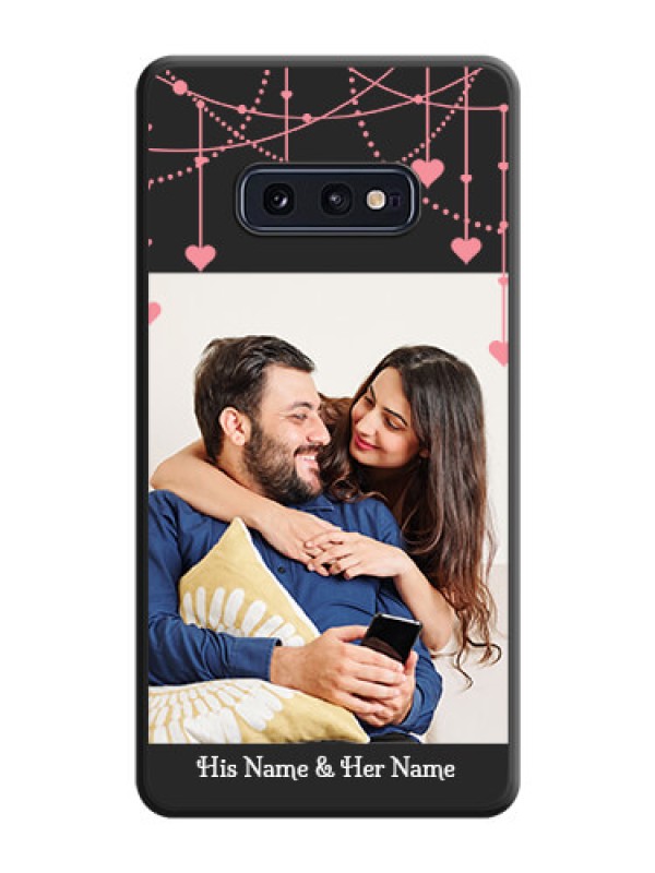 Custom Pink Love Hangings with Text on Space Black Custom Soft Matte Back Cover - Galaxy S10E