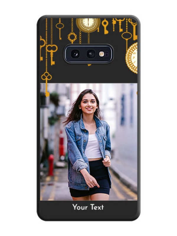 Custom Decorative Design with Text on Space Black Custom Soft Matte Back Cover - Galaxy S10E