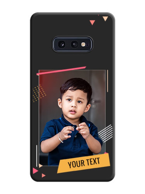 Custom Photo Frame with Triangle Small Dots on Photo on Space Black Soft Matte Back Cover - Galaxy S10E