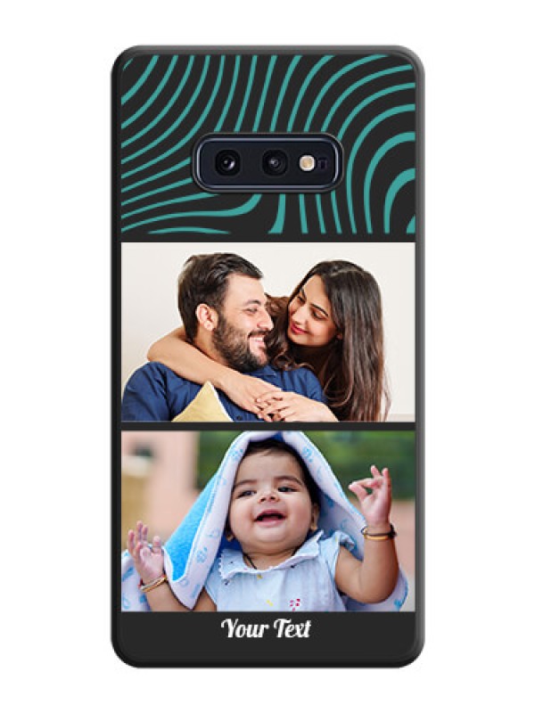 Custom Wave Pattern with 2 Image Holder on Space Black Personalized Soft Matte Phone Covers - Galaxy S10E
