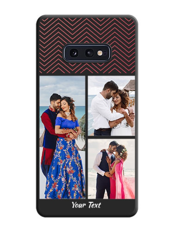 Custom Wave Pattern with 3 Image Holder on Space Black Custom Soft Matte Back Cover - Galaxy S10E