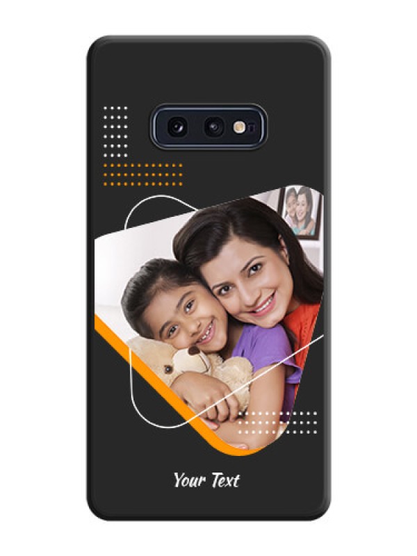 Custom Yellow Triangle on Photo on Space Black Soft Matte Phone Cover - Galaxy S10E