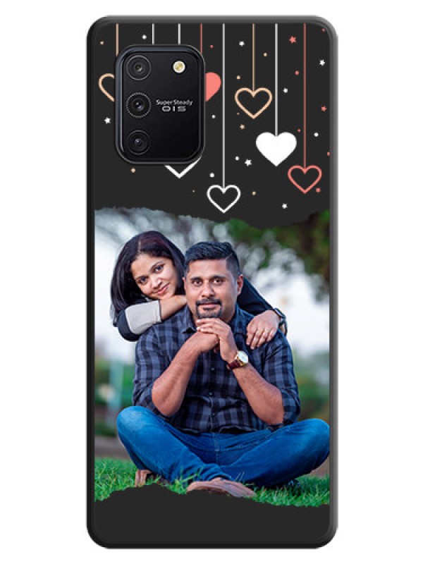 Custom Love Hangings with Splash Wave Picture on Space Black Custom Soft Matte Phone Back Cover - Galaxy S10 Lite