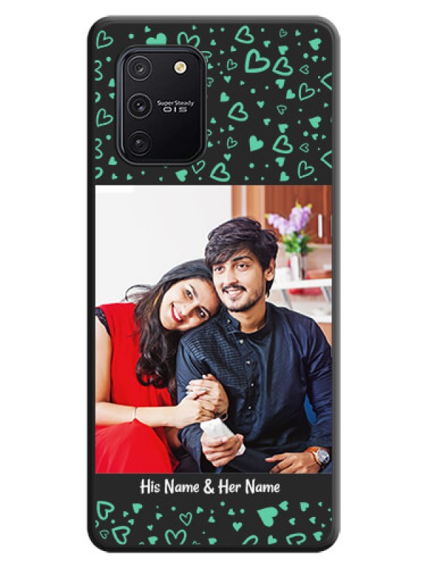 Custom Sea Green Indefinite Love Pattern on Photo on Space Black Soft Matte Mobile Cover - Galaxy S10 Lite