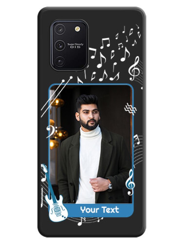 Custom Musical Theme Design with Text on Photo on Space Black Soft Matte Mobile Case - Galaxy S10 Lite