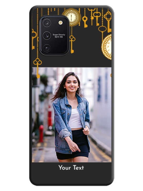 Custom Decorative Design with Text on Space Black Custom Soft Matte Back Cover - Galaxy S10 Lite