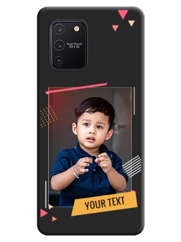 Custom Photo Frame with Triangle Small Dots on Photo on Space Black Soft Matte Back Cover - Galaxy S10 Lite