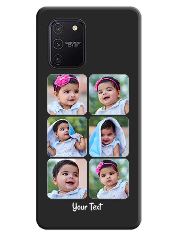 Custom Floral Art with 6 Image Holder on Photo on Space Black Soft Matte Mobile Case - Galaxy S10 Lite