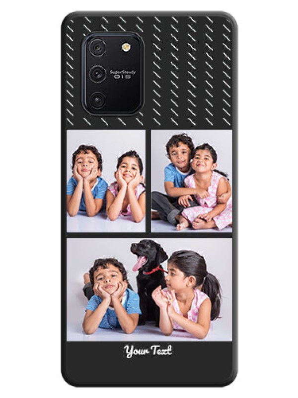 Custom Cross Dotted Pattern with 2 Image Holder  on Personalised Space Black Soft Matte Cases - Galaxy S10 Lite