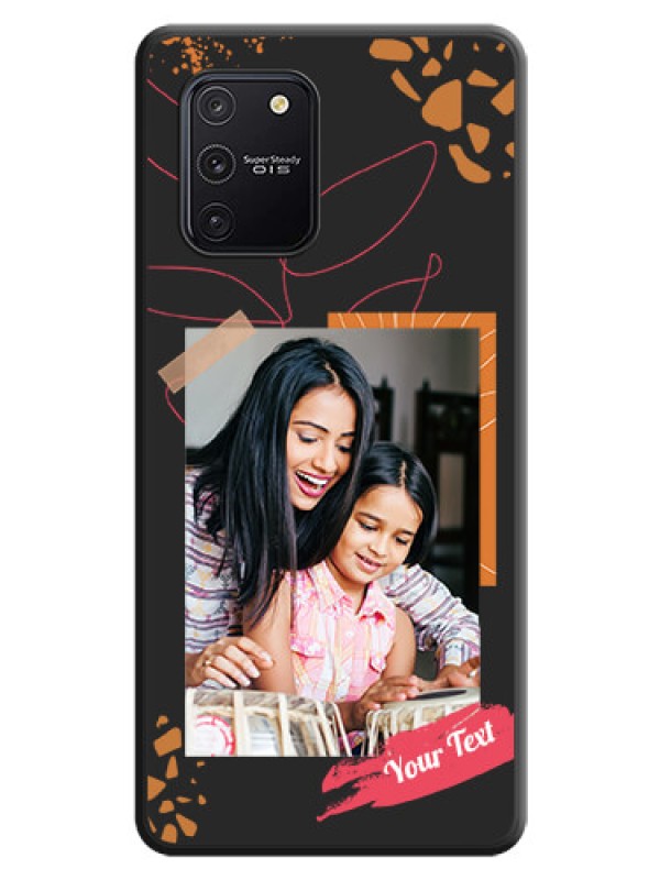 Custom Orange Photo Frame on Space Black Custom Soft Matte Phone Back Cover - Galaxy S10 Lite