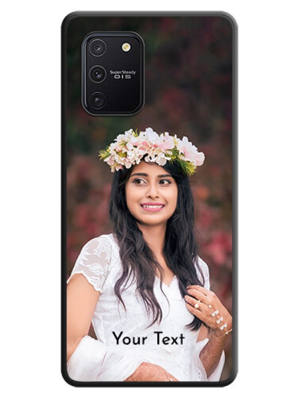 Custom Full Single Pic Upload With Text On Space Black Personalized Soft Matte Phone Covers -Samsung Galaxy S10 Lite