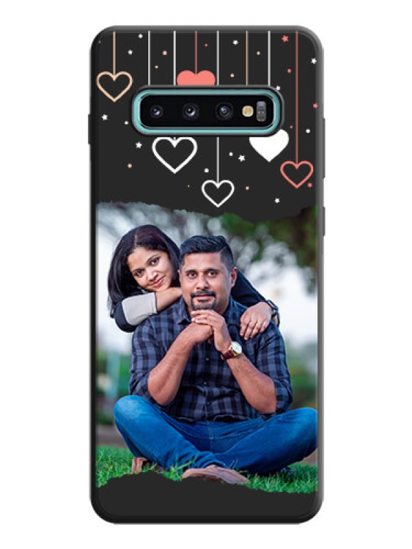 Custom Love Hangings with Splash Wave Picture on Space Black Custom Soft Matte Phone Back Cover - Galaxy S10 Plus
