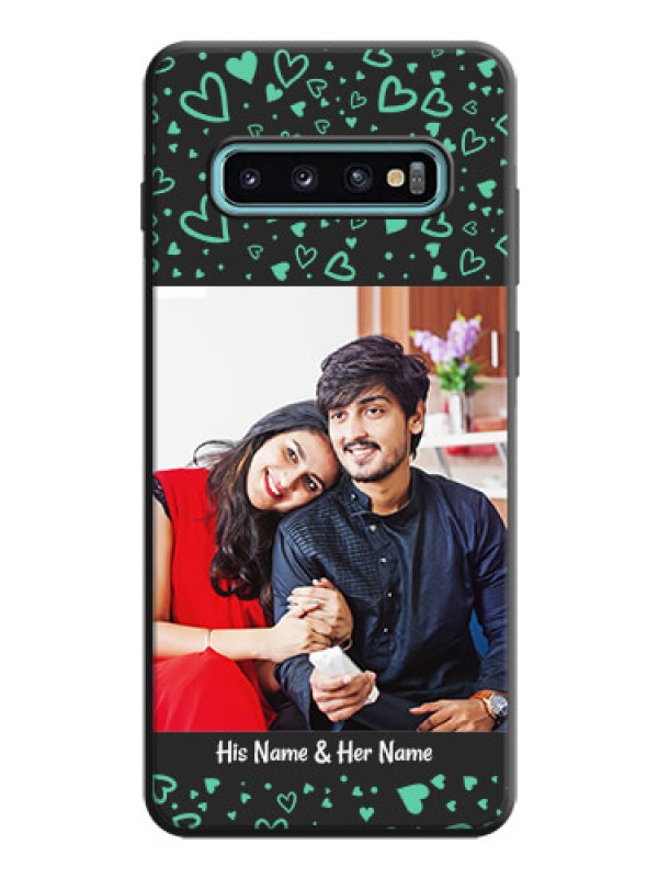 Custom Sea Green Indefinite Love Pattern - Photo on Space Black Soft Matte Mobile Cover - Galaxy S10 Plus