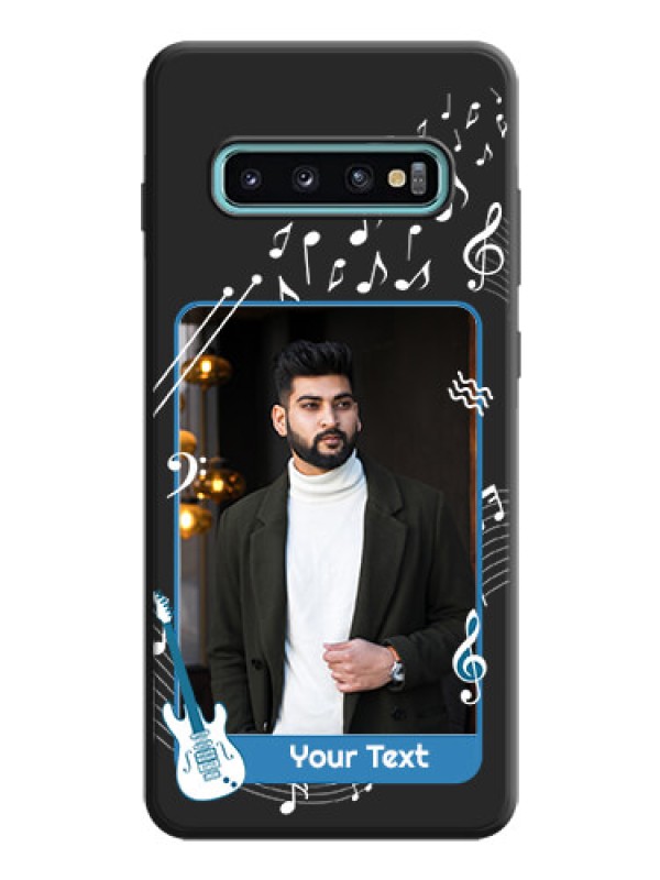 Custom Musical Theme Design with Text - Photo on Space Black Soft Matte Mobile Case - Galaxy S10 Plus